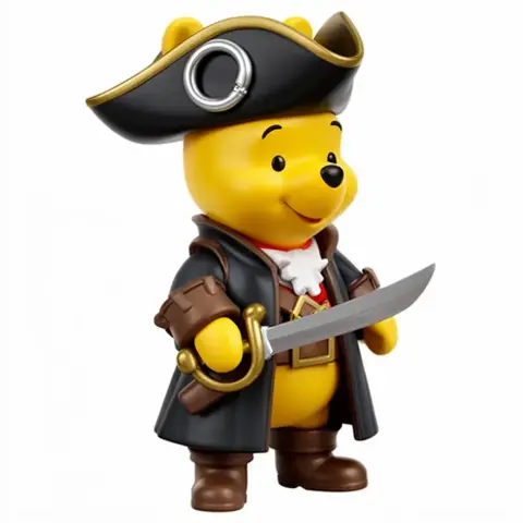 Winnie the Pooh Pirate Ring Figure - Mashup Figure STL