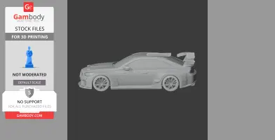 3D model of a BMW M2 Racing car with a rear spoiler, designed for 3D printing.