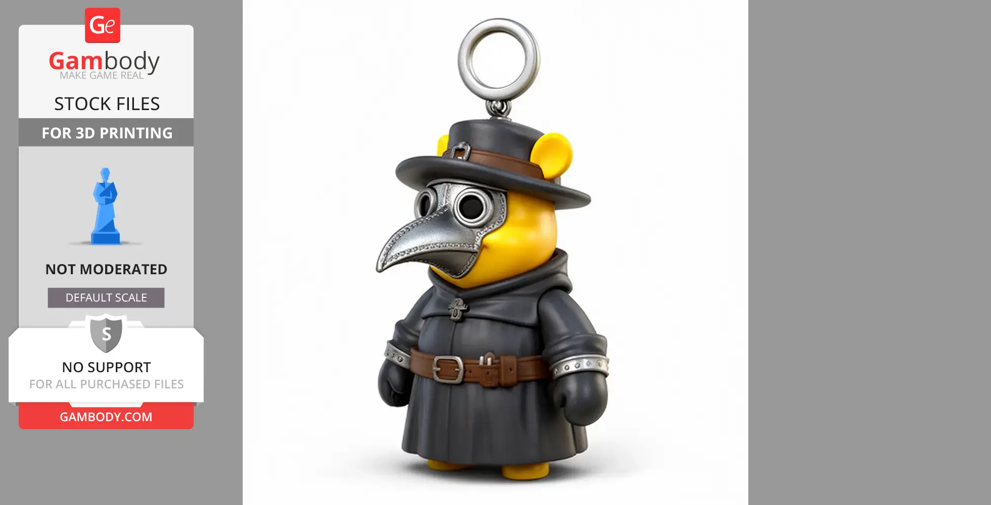 Winnie the Pooh Plague Doctor Ring - Mashup Figure STL