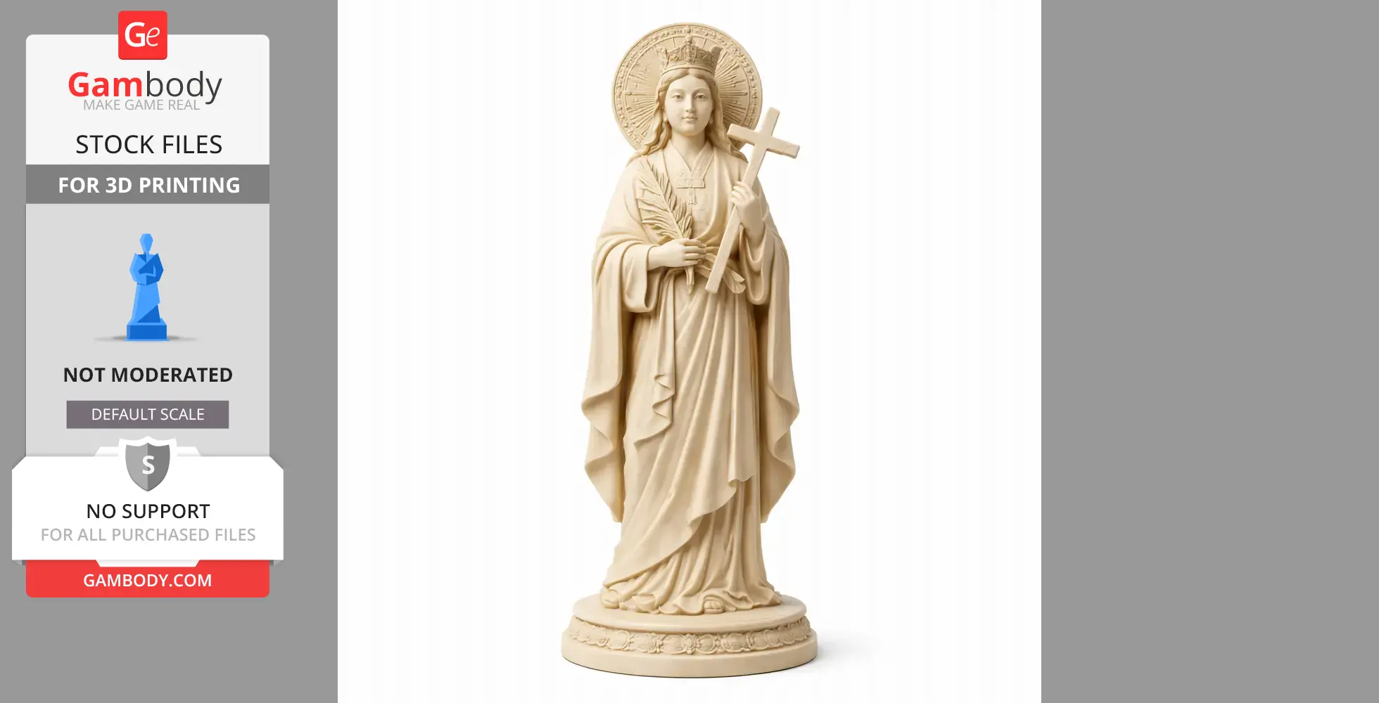 Saint Agatha Yi Kannan - Devotional Statue - STL 3D Print