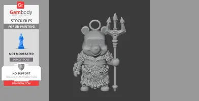 Winnie the Pooh Poseidon Ring Figure - Mashup Figure STL