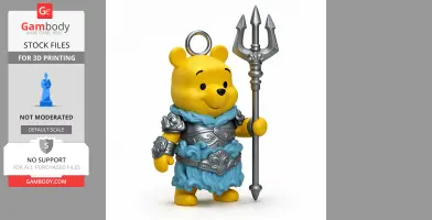 Winnie the Pooh Poseidon Ring Figure - Mashup Figure STL