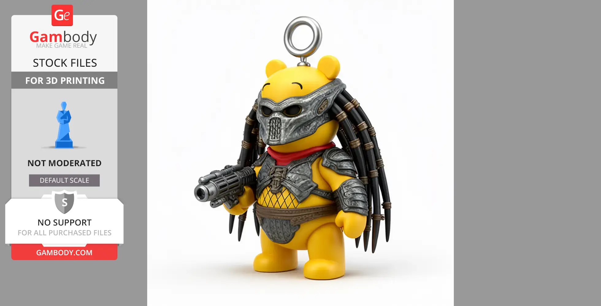 Winnie the Pooh Predator Ring Figure - Mashup Figure STL
