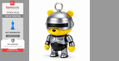 Winnie the Pooh Robocop Ring Figure - Mashup Figure STL