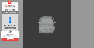 3D model of BMW M4 DTM car front view, ready for 3D printing, displayed on dark background.