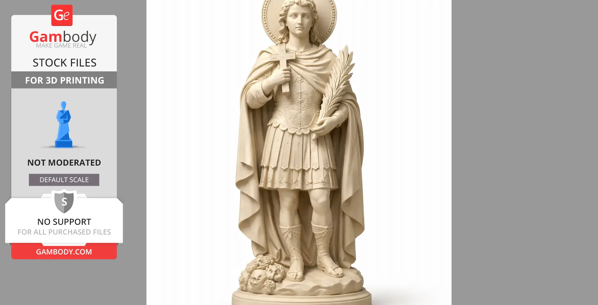 Saint Agathius - Devotional Statue - STL 3D Print