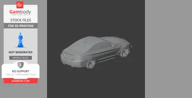 3D model of a BMW M6 vehicle for printing, rear side view.
