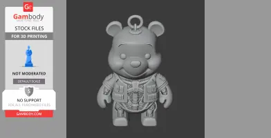 Mashup figure of Winnie the Pooh with Terminator features and intricate robot details.