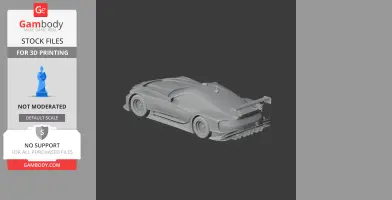 3D model of a BMW M6 GTLM race car, featuring a detailed aerodynamic design and rear spoiler.