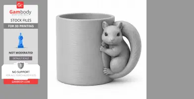Squirrel Mug - Animal Wall Hook STL