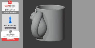 Squirrel Mug - Animal Wall Hook STL