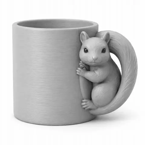 Squirrel Mug - Animal Wall Hook STL