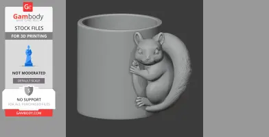 Squirrel Mug - Animal Wall Hook STL