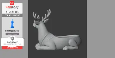 Stag Bowl - Animal Wall Hook STL