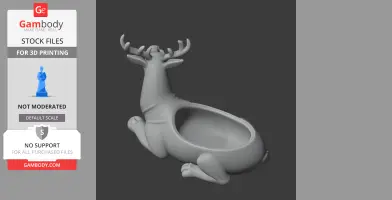 Stag Bowl - Animal Wall Hook STL