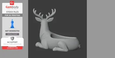Stag Bowl - Animal Wall Hook STL