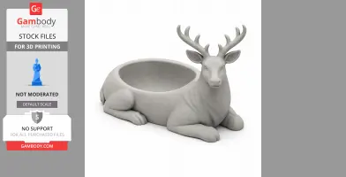 Stag Bowl - Animal Wall Hook STL
