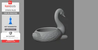 Swan Bowl - Animal Wall Hook STL