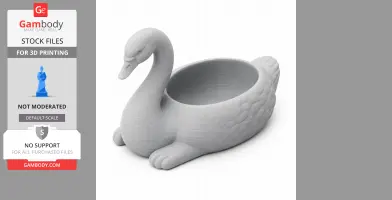 Swan Bowl - Animal Wall Hook STL