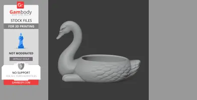 Swan Bowl - Animal Wall Hook STL