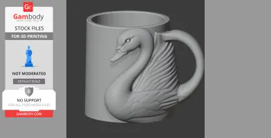 Swan Mug - Animal Wall Hook STL