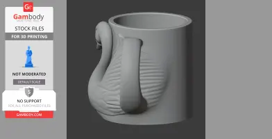 Swan Mug - Animal Wall Hook STL