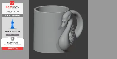 Swan Mug - Animal Wall Hook STL