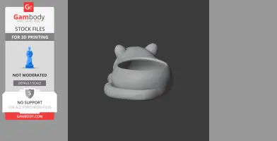 A 3D model of a wall hook resembling a tiger's head with a bowl-shaped opening.