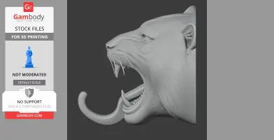 Tiger Head Wall Hanger Coat and Key - Animal Wall Hook STL