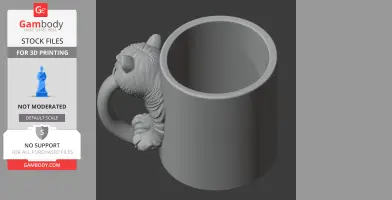 Tiger Mug - Animal Wall Hook STL