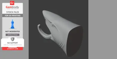 Tiger shark Head Wall Hanger Coat and - Animal Wall Hook STL