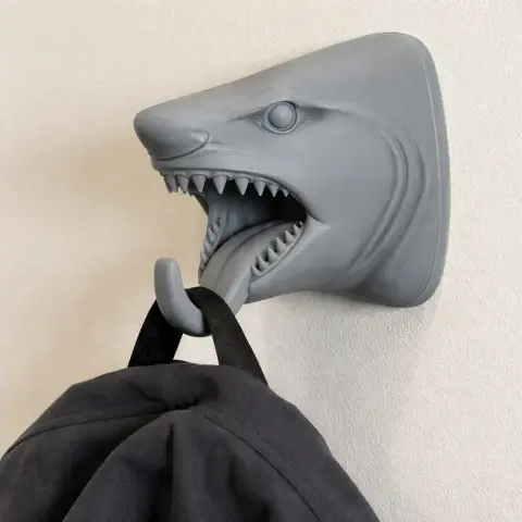Tiger shark Head Wall Hanger Coat and - Animal Wall Hook STL
