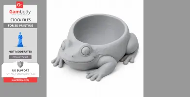 A 3D printed toad-shaped bowl with a hollow back for storing items.