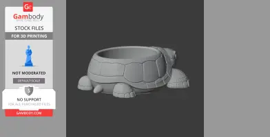 Tortoise Bowl - Animal Wall Hook STL