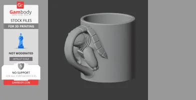 Tortoise Mug - Animal Wall Hook STL