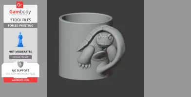Tortoise Mug - Animal Wall Hook STL