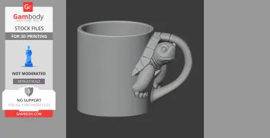 Tortoise Mug - Animal Wall Hook STL