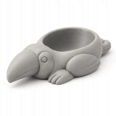3D model of a toucan-shaped bowl with a large beak, designed as a wall hook.