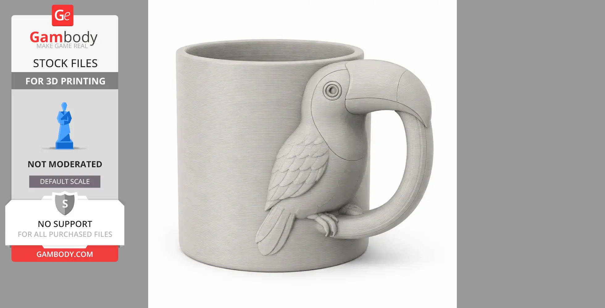 Toucan Mug - Animal Wall Hook STL