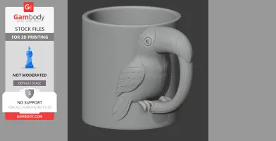 Toucan Mug - Animal Wall Hook STL
