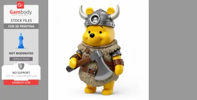 Winnie the Pooh Viking Ring Figure - Mashup Figure STL