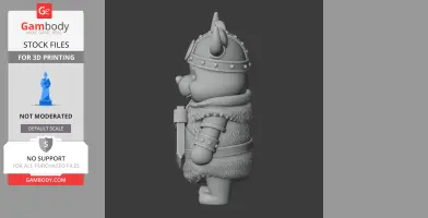 Winnie the Pooh Viking Ring Figure - Mashup Figure STL