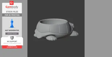 A 3D printed turtle-shaped bowl with detailed shell and legs, designed for wall hooking.