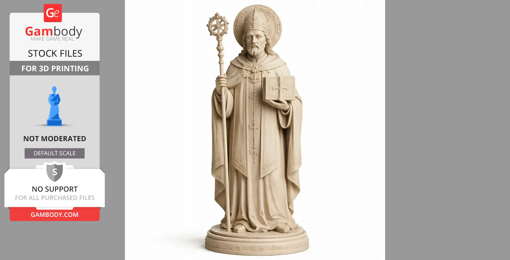 Saint Agilbert - Devotional Statue - STL 3D Print