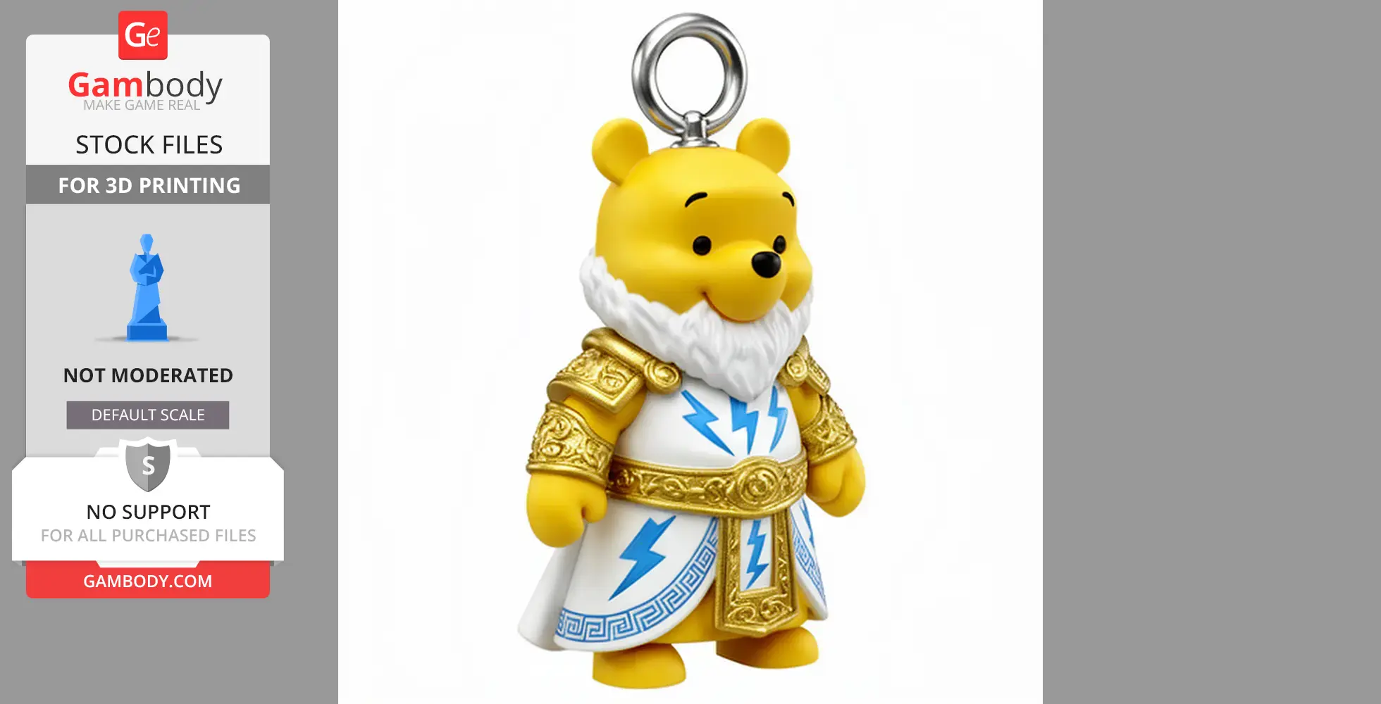 Winnie the Pooh Zeus Ring Figure - Mashup Figure STL