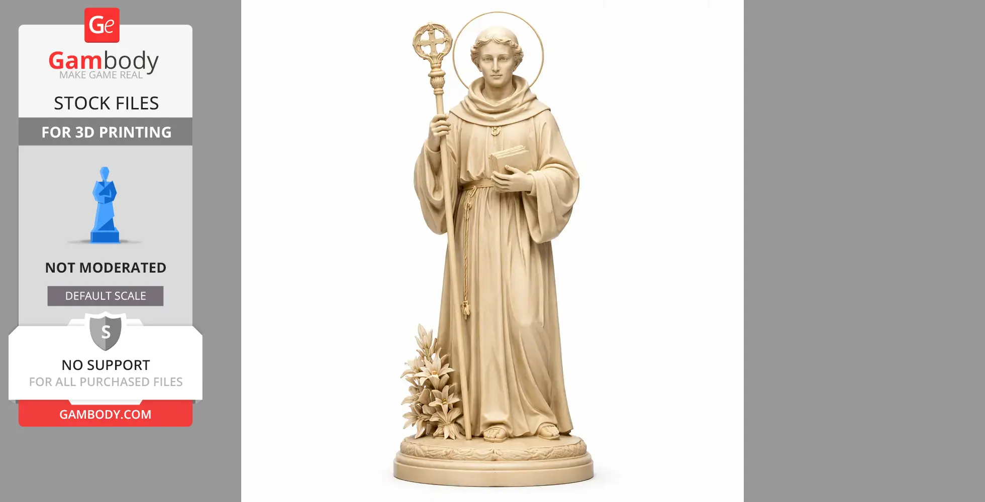 Saint Agilus - Devotional Statue - STL 3D Print