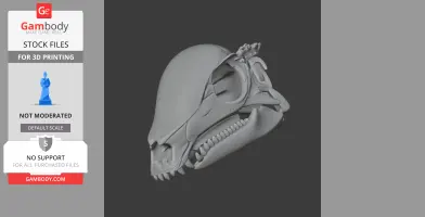A detailed 3D model of an archosauriform skull, designed for 3D printing.