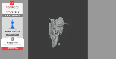 3D model of a BMW R1250GS motorcycle for printing, shown from a front angle.