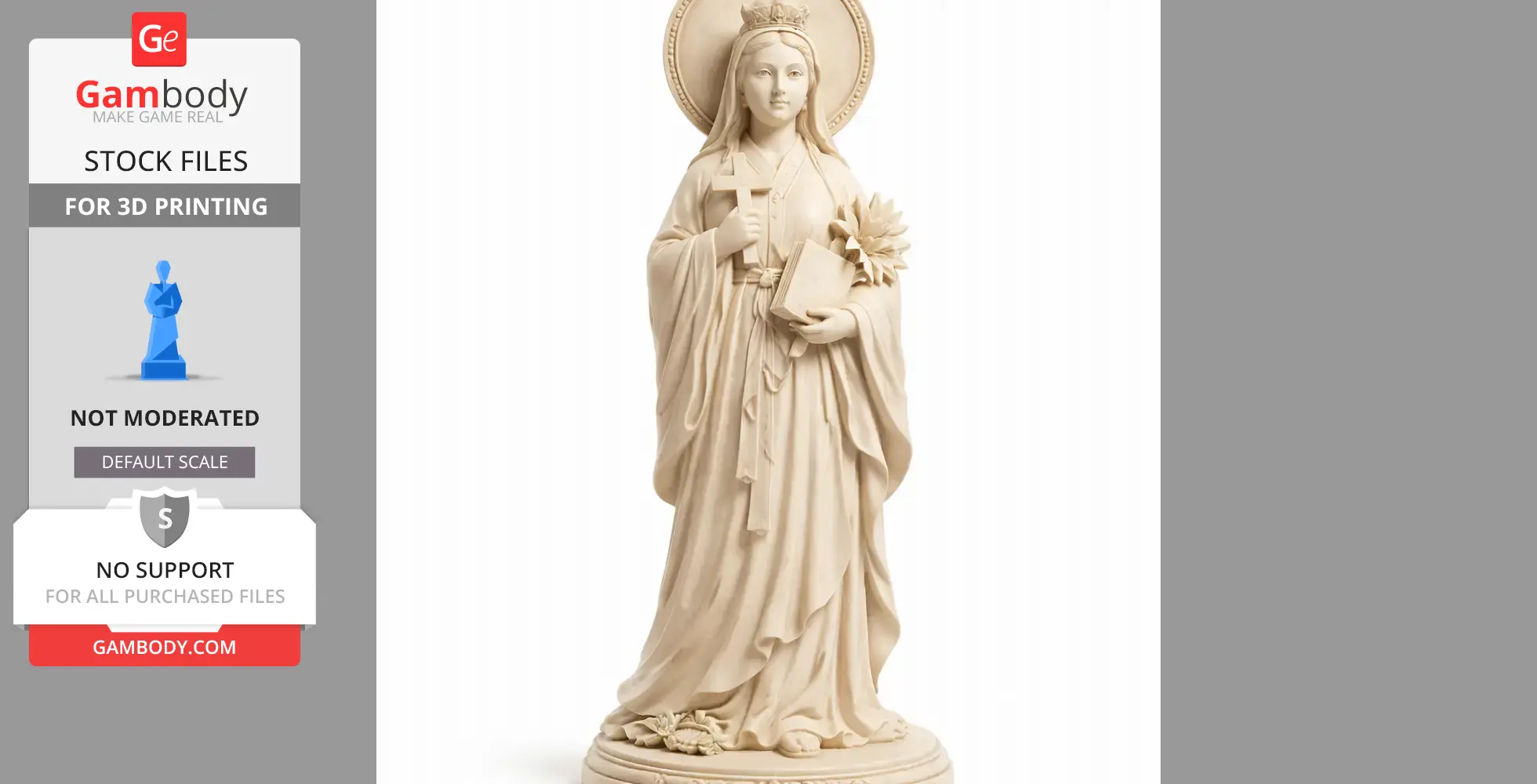 Saint Agnes Kim Hyochu - Devotional Statue - STL 3D Print