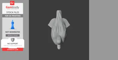 3D model of a bird viewed from above, with wings spread, designed for 3D printing.